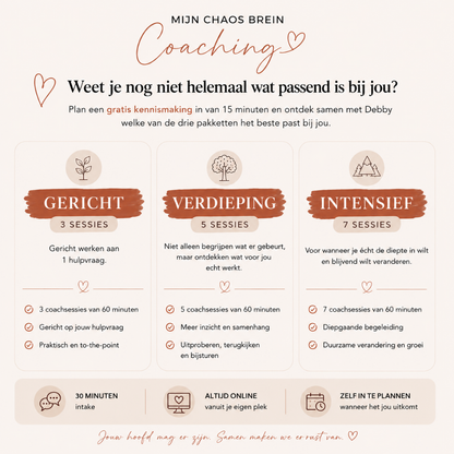 Mijn Chaos Brein Coaching | Verdieping - 5 sessies