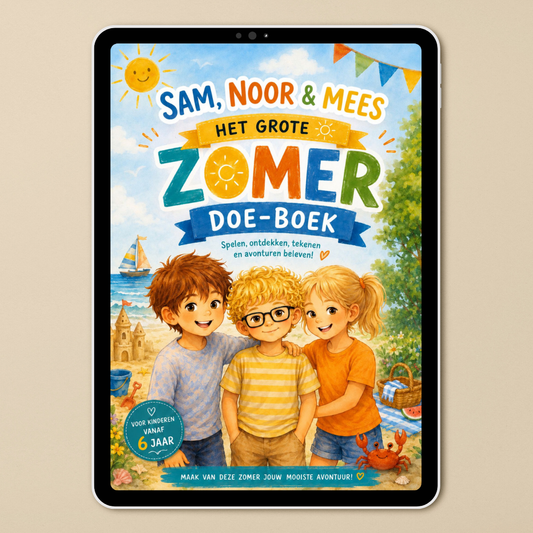 Het digitale zomer doe-boek met Sam, Noor en Mees
