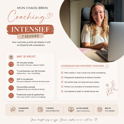 Mijn Chaos Brein Coaching | Intensief - 7 sessies