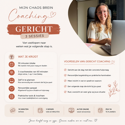 Mijn Chaos Brein Coaching | Gericht - 3 sessies