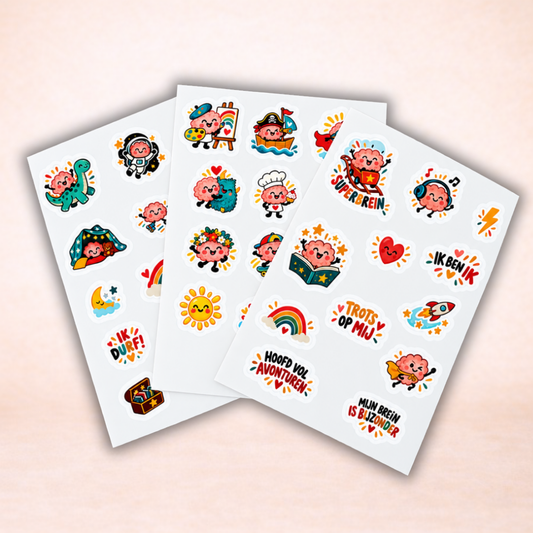 Mijn Chaos Brein Stickerset | 3 stickervellen vol positiviteit & herkenning